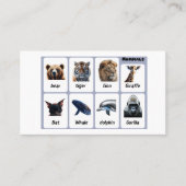 あなたを驚かせる16匹の動物を発見 名刺 (正面)