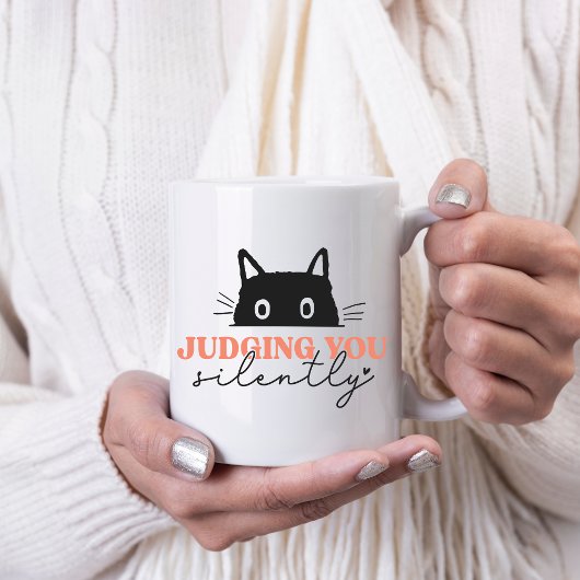 あなたを黙って見てるかわいい猫 コーヒーマグカップ