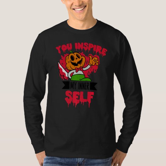 あなたインスパイアは私の内なる自己ハロウィーンハロウィーンのカボチャのちょうちん Tシャツ (正面)