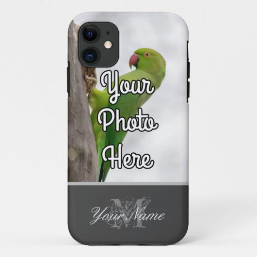 あなたエレガントの個人的な写真とグレーのモノグラム! Case-Mate iPhoneケース (裏面)