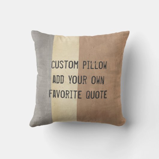 あなたカスタム自身の引用文茶色と灰色を追加する枕 クッション (裏面)