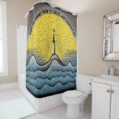 あなたカスタム自身の言葉を海に収めパーソナライズされたる シャワーカーテン (インサイチュ)