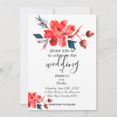 あなたシンプルへのフローラの白い招待 招待状 (正面)