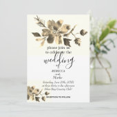 あなたシンプルへのフローラの白い招待 招待状 (スタンド正面)