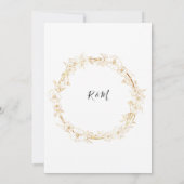 あなたシンプルへの金ゴールドの白い招待 招待状 (裏面)