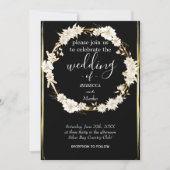 あなたシンプルへの金ゴールドの白い招待 招待状 (正面)