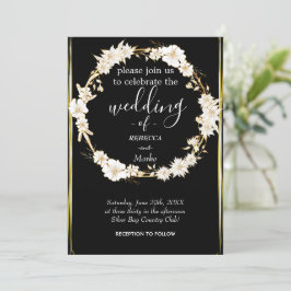 あなたシンプルへの金ゴールドの白い招待 招待状