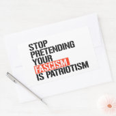 あなたストップのファシズムを愛国主義と見なす 長方形シール (封筒)