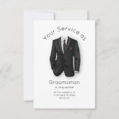 あなたモダンは私のグルームスーツ&ネクタイになりますか？ 招待状 (正面)