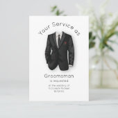 あなたモダンは私のグルームスーツ&ネクタイになりますか？ 招待状 (スタンド正面)