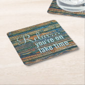 あなたリラックスは湖の時間の引用文 スクエアペーパーコースター (アングル)