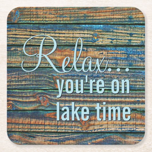 あなたリラックスは湖の時間の引用文 スクエアペーパーコースター (正面)