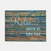 あなたリラックスは湖の時間の引用文 ドアマット (正面)