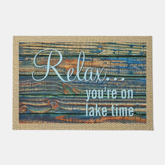 あなたリラックスは湖の時間の引用文 ドアマット (正面)