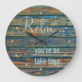 あなたリラックスは湖の時間の引用文 ラージ壁時計 (正面)