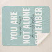 あなた一人ではないインスピレーションミントを覚えている シェルパブランケット (正面(横))