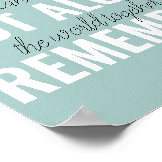 あなた一人ではないインスピレーションミントを覚えている ポスター (角)