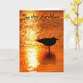 あなた一人ではないシーガルの日没のノートカード カード (黄色い花)