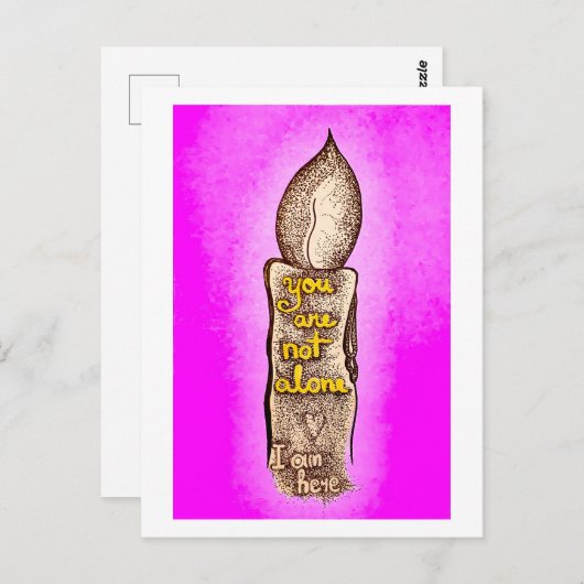 あなた一人ではないピンク愛の友情引用文 ポストカード (正面/裏面)