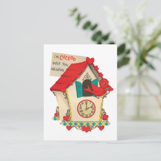 あなた上のかっこう|のヴィンテージのバレンタイン|の郵便はがき シーズンポストカード