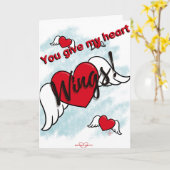 あなた与えは私のハートウィングスバレンタインデーのカード カード (黄色い花)