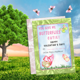 あなた与えは私の蝶バレンタインデー教室 ノートカード