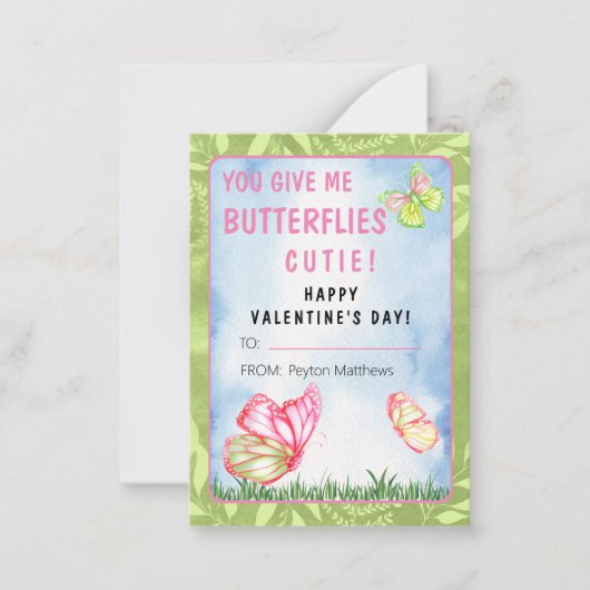 あなた与えは私の蝶バレンタインデー教室 ノートカード (正面)