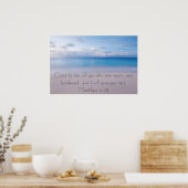 あなた与えは聖書聖句マタイ11:28ポスター ポスター (キッチン)