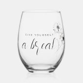 あなた与え自身のブレイクウォーター色Dandelion ステムなしワイングラス (正面)