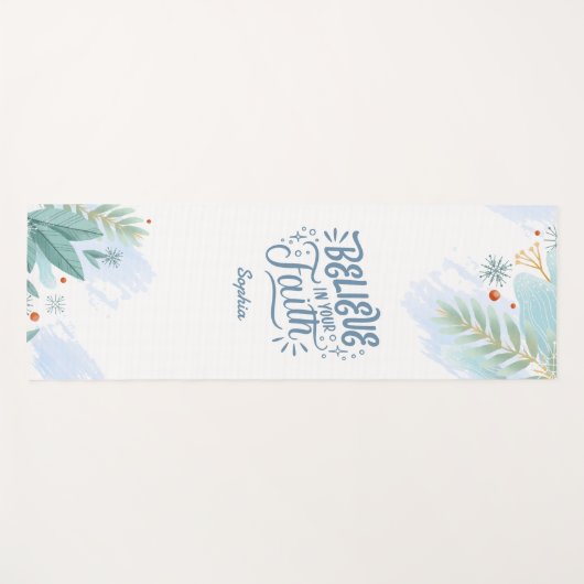 あなた信じの信仰の中では、冬のバイブルの聖句を感じる ヨガマット (正面(横))