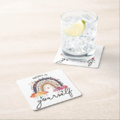 あなた信じ前向き自身で肯定ギフトの母 スクエアペーパーコースター (インサイチュ)