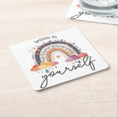 あなた信じ前向き自身で肯定ギフトの母 スクエアペーパーコースター (アングル)