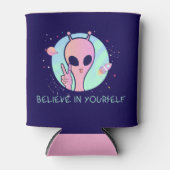 あなた信じ自身のピンクエイリアンクーラーボックス 缶クーラー (正面)