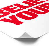 あなた信じ自身の白黒レオパードポップ・アートのアート ポスター (角)