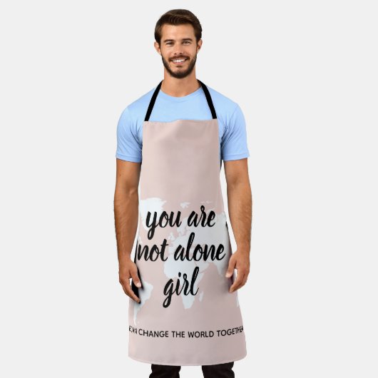 あなた前向きは一人の女の子モチベーション引用文 エプロン (着用した状態)