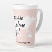 あなた前向きは一人の女の子モチベーション引用文 カフェラテマグ (右アングル)