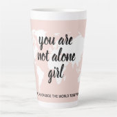 あなた前向きは一人の女の子モチベーション引用文 カフェラテマグ (正面)