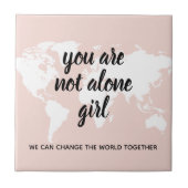 あなた前向きは一人の女の子モチベーション引用文 タイル (正面)