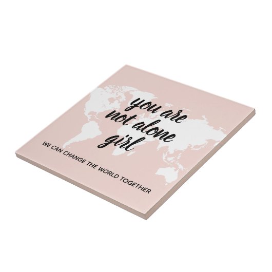 あなた前向きは一人の女の子モチベーション引用文 タイル (側面)