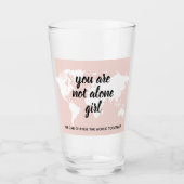 あなた前向きは一人の女の子モチベーション引用文 タンブラーグラス (正面)