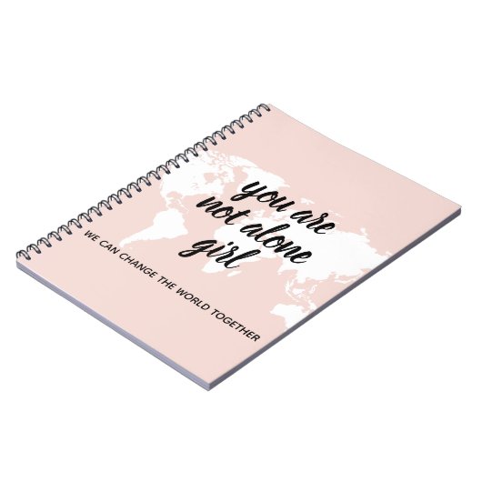 あなた前向きは一人の女の子モチベーション引用文 ノートブック (左側)