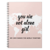 あなた前向きは一人の女の子モチベーション引用文 ノートブック (正面)