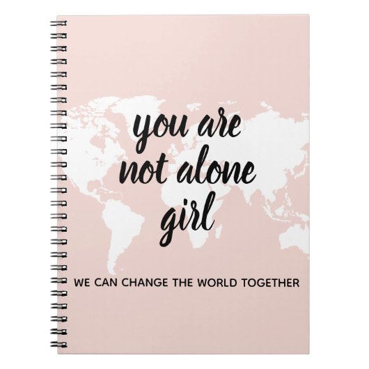 あなた前向きは一人の女の子モチベーション引用文 ノートブック (正面)