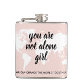 あなた前向きは一人の女の子モチベーション引用文 フラスク (正面)