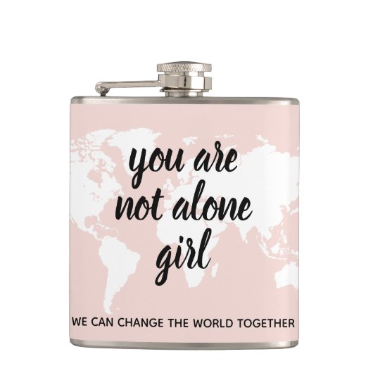 あなた前向きは一人の女の子モチベーション引用文 フラスク (正面)