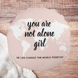 あなた前向きは一人の女の子モチベーション引用文 ラウンドクッション