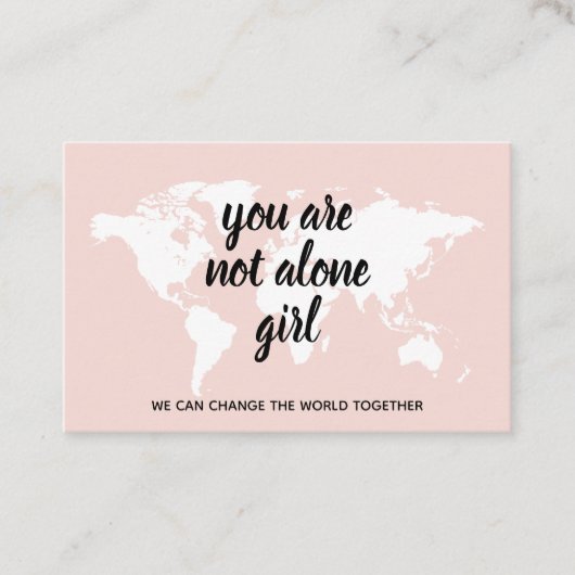 あなた前向きは一人の女の子モチベーション引用文 名刺 (正面)