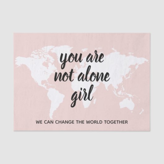 あなた前向きは一人の女の子モチベーション引用文 薄葉紙 (正面)