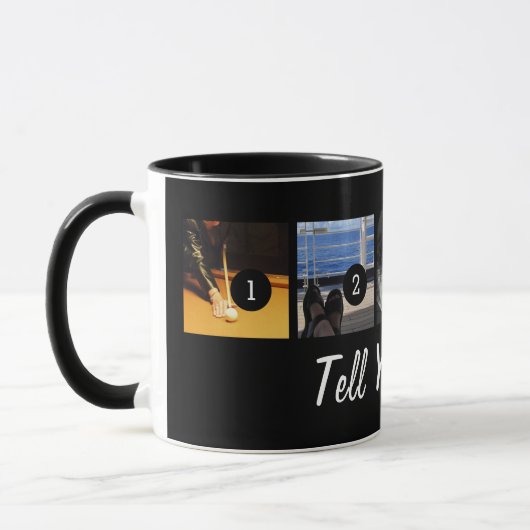 あなた専有物にあなたの写真の物語5のイメージの黒を言わせます マグカップ (左)