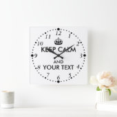 あなた専有物に平静をあなたの文字の時計カスタム保たせます スクエア壁時計 (ホーム)